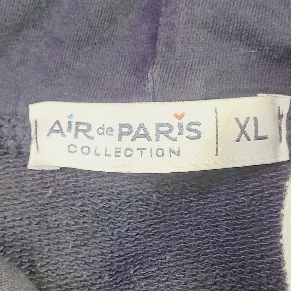 Air De Paris Men's XL Full Zip Hoodie Navy Blue Zipper Paris Shield Logo Q43 - Picture 7 of 15
